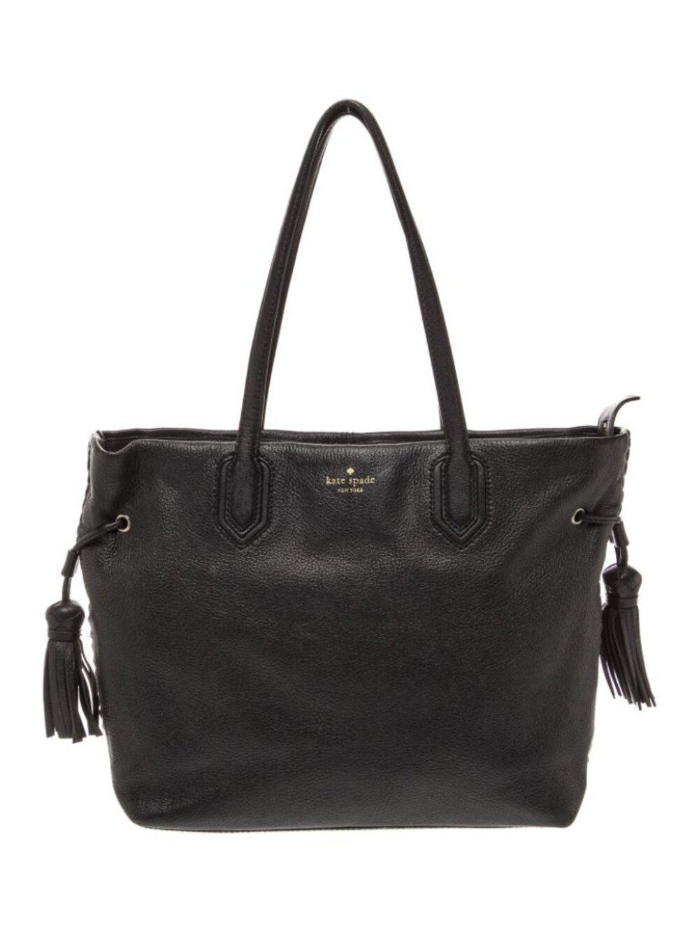 Kate Spade New York Brandice Tassel Tote Black Leather